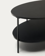 Load image into Gallery viewer, Fideia tempered glass and metal coffee table with a glossy black finish, Ø 110 cm - image 7