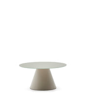 Load image into Gallery viewer, Wilshire tempered glass and metal coffee table with a matte grey finish, Ø 80 cm