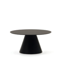 Load image into Gallery viewer, Wilshire tempered glass and metal coffee table with a black finish, Ø 80 cm