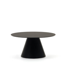 Load image into Gallery viewer, Wilshire tempered glass and metal coffee table with a black finish, Ø 80 cm - image 2