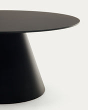 Load image into Gallery viewer, Wilshire tempered glass and metal coffee table with a black finish, Ø 80 cm - image 5