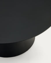 Load image into Gallery viewer, Wilshire tempered glass and metal coffee table with a black finish, Ø 80 cm - image 6