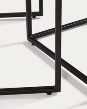 Load image into Gallery viewer, Yoana set of 2 nesting side tables with oak wood veneer and black painted metal structure - image 6