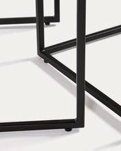 Load image into Gallery viewer, Yoana set of 2 nesting side tables with a walnut veneer and black painted metal structure - image 5