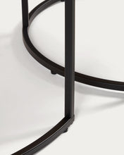 Load image into Gallery viewer, Yoana set of 2 nesting side tables with walnut veneer and black metal, Ø 80 cm / Ø 50 cm - image 5