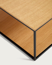 Load image into Gallery viewer, Yoana coffee table with oak wood veneer and painted black metal structure, 80 x 80 cm - image 4