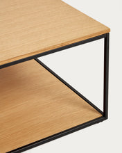 Load image into Gallery viewer, Yoana coffee table with oak wood veneer and painted black metal structure, 80 x 80 cm - image 5