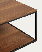 Load image into Gallery viewer, Yoana coffee table with walnut veneer and painted black metal structure, 80 x 80 cm - image 4