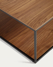 Load image into Gallery viewer, Yoana coffee table with walnut veneer and painted black metal structure, 80 x 80 cm - image 5