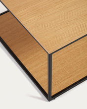 Load image into Gallery viewer, Yoana coffee table with oak wood veneer and painted black metal structure, 110 x 60 cm - image 4
