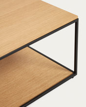 Load image into Gallery viewer, Yoana coffee table with oak wood veneer and painted black metal structure, 110 x 60 cm - image 5
