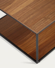 Load image into Gallery viewer, Yoana coffee table with oak walnut veneer and painted black metal structure, 110 x 60 cm - image 4