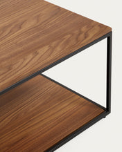 Load image into Gallery viewer, Yoana coffee table with oak walnut veneer and painted black metal structure, 110 x 60 cm - image 5