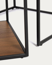 Load image into Gallery viewer, Yoana set of 2 nesting coffee tables with walnut veneer and black painted metal structure - image 5
