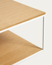 Load image into Gallery viewer, Yoana coffee table with oak veneer table top and base, white metal structure, 80 x 80 cm - image 5