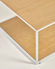 Load image into Gallery viewer, Yoana coffee table with oak veneer table top and base, white metal structure, 110 x 60 cm - image 4