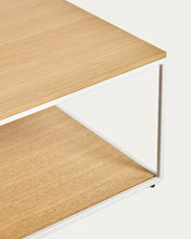 Load image into Gallery viewer, Yoana coffee table with oak veneer table top and base, white metal structure, 110 x 60 cm - image 5