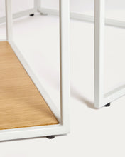 Load image into Gallery viewer, Yoana set of 2 nesting coffee tables with oak veneer and white metal structure - image 5