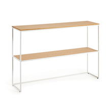 Load image into Gallery viewer, Yoana console table with oak veneer and painted white metal structure, 120 x 80 cm