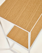Load image into Gallery viewer, Yoana console table with oak veneer and painted white metal structure, 120 x 80 cm - image 4