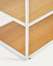 Load image into Gallery viewer, Yoana TV stand with oak veneer and painted white metal structure, 160 x 40 cm - image 6