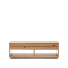 Load image into Gallery viewer, Alguema coffee table 2 drawers in oak veneer with natural finish 140 x 60 cm - image 2