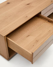 Load image into Gallery viewer, Alguema coffee table 2 drawers in oak veneer with natural finish 140 x 60 cm - image 10