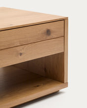 Load image into Gallery viewer, Alguema coffee table 2 drawers in oak veneer with natural finish 140 x 60 cm - image 11