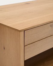 Load image into Gallery viewer, Alguema coffee table 2 drawers in oak veneer with natural finish 140 x 60 cm - image 12