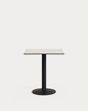 Load image into Gallery viewer, Esilda outdoor table in white with metal leg in a painted black finish, 70 x 70 x 70 cm
