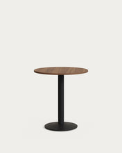 Load image into Gallery viewer, Esilda round table in walnut finish melamine with metal leg in a painted black finish, Ø70x70 cm