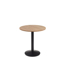 Load image into Gallery viewer, Esilda round table in natural finish melamine with metal leg in a painted black finish, Ø70x70 cm - image 2