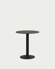 Load image into Gallery viewer, Esilda round outdoor table in black with metal leg in a painted black finish, Ø 70 x 70 cm