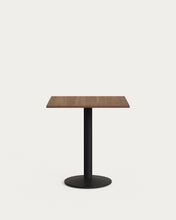 Load image into Gallery viewer, Esilda table in walnut finish melamine with metal leg in a painted black finish, 70 x 70 x 70 cm