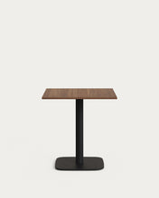 Load image into Gallery viewer, Dina table in walnut finish melamine with metal leg in a painted black finish, 70 x 70 x 70 cm