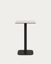 Load image into Gallery viewer, Dina high outdoor table in white with metal leg in a painted black finish, 60x60x96 cm