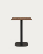Load image into Gallery viewer, Dina high table in walnut finish melamine with metal leg in a painted black finish, 60x60x96 cm