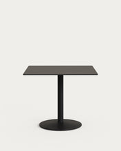 Load image into Gallery viewer, Esilda outdoor table in black with metal leg in a painted black finish, 90 x 90 x 70 cm