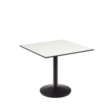 Load image into Gallery viewer, Esilda outdoor table in white with metal leg in a painted black finish, 90 x 90 x 70 cm - image 2