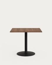 Load image into Gallery viewer, Esilda table in walnut finish melamine with metal leg in a painted black finish, 90 x 90 x 70 cm