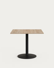 Load image into Gallery viewer, Esilda table in natural finish melamine with metal leg in a painted black finish, 90x90x70 cm