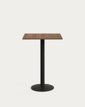 Load image into Gallery viewer, Esilda high table in walnut finish melamine with metal leg in a painted black finish, 60x60x96 cm