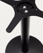 Load image into Gallery viewer, Saura round high bar table made of black metal with a white terrazzo top, 96 x Ø70 cm - image 9