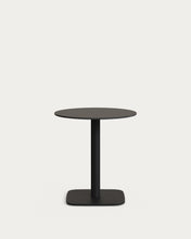 Load image into Gallery viewer, Dina round outdoor table in black with metal legal in a painted black finish, Ø 68x70 cm
