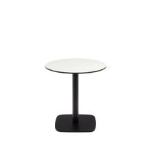 Load image into Gallery viewer, Dina round outdoor table in white with metal legal in a painted black finish, Ø 68x70 cm - image 2
