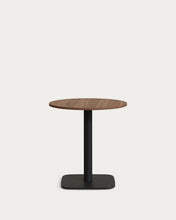 Load image into Gallery viewer, Dina round table in walnut finish melamine with metal leg in a painted black finish, Ø 68x70 cm
