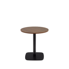 Load image into Gallery viewer, Dina round table in walnut finish melamine with metal leg in a painted black finish, Ø 68x70 cm - image 2