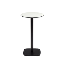 Load image into Gallery viewer, Dina high round outdoor table in white with metal leg in a painted black finish, Ø60x96 cm - image 2