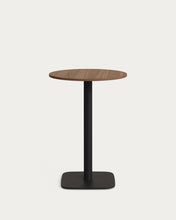 Load image into Gallery viewer, Dina high round table in walnut finish melamine with metal leg in a painted black finish, Ø60x96 cm