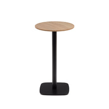 Load image into Gallery viewer, Dina high round table in natural finish melamine with metal leg in a painted black finish, Ø 60x96 cm - image 2